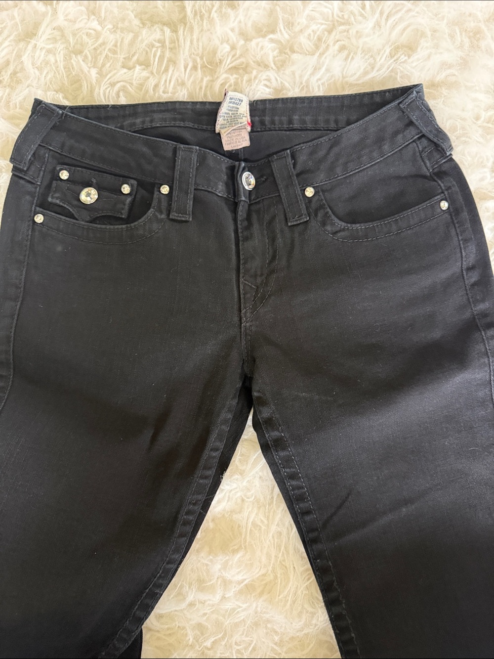 True Religion Women’s Black Bootcut Jeans with Signature Pocket - Picture 3 of 12